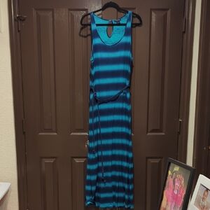 Lucky Brand Blue Striped Maxi Dress